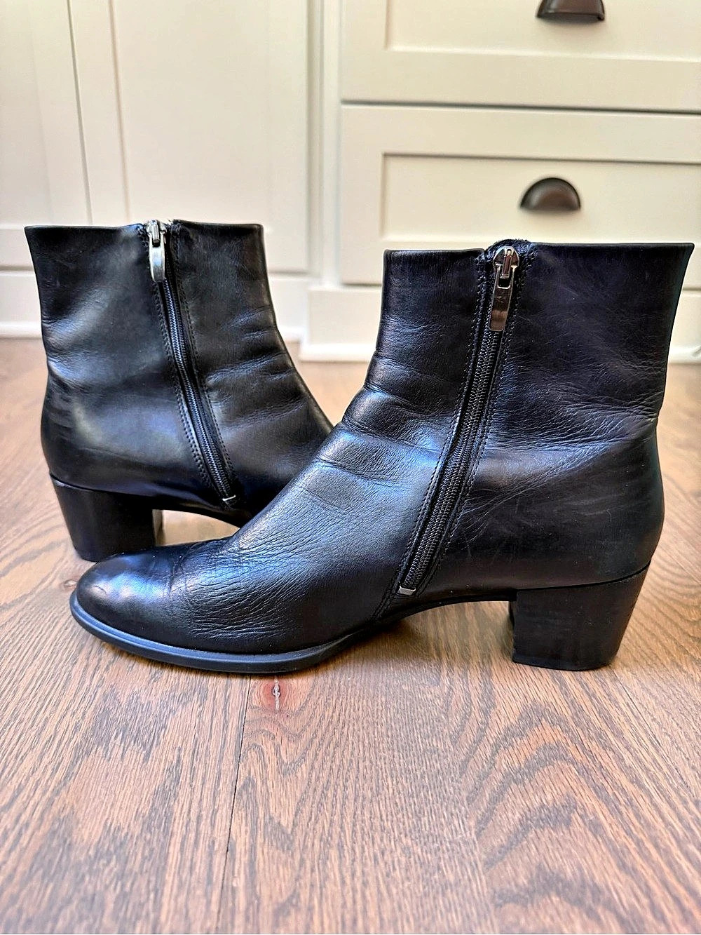 Ecco Black Heeled Ankle Boots